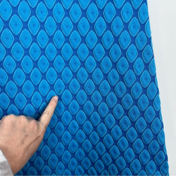 Vintage Blue Geometric Print Dress and Jacket Belfry By Gerald Pierce - Picture 7 of 16